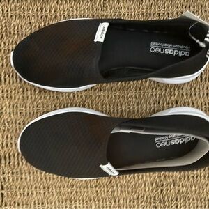 Adidas Black and White Slip-On Shoes